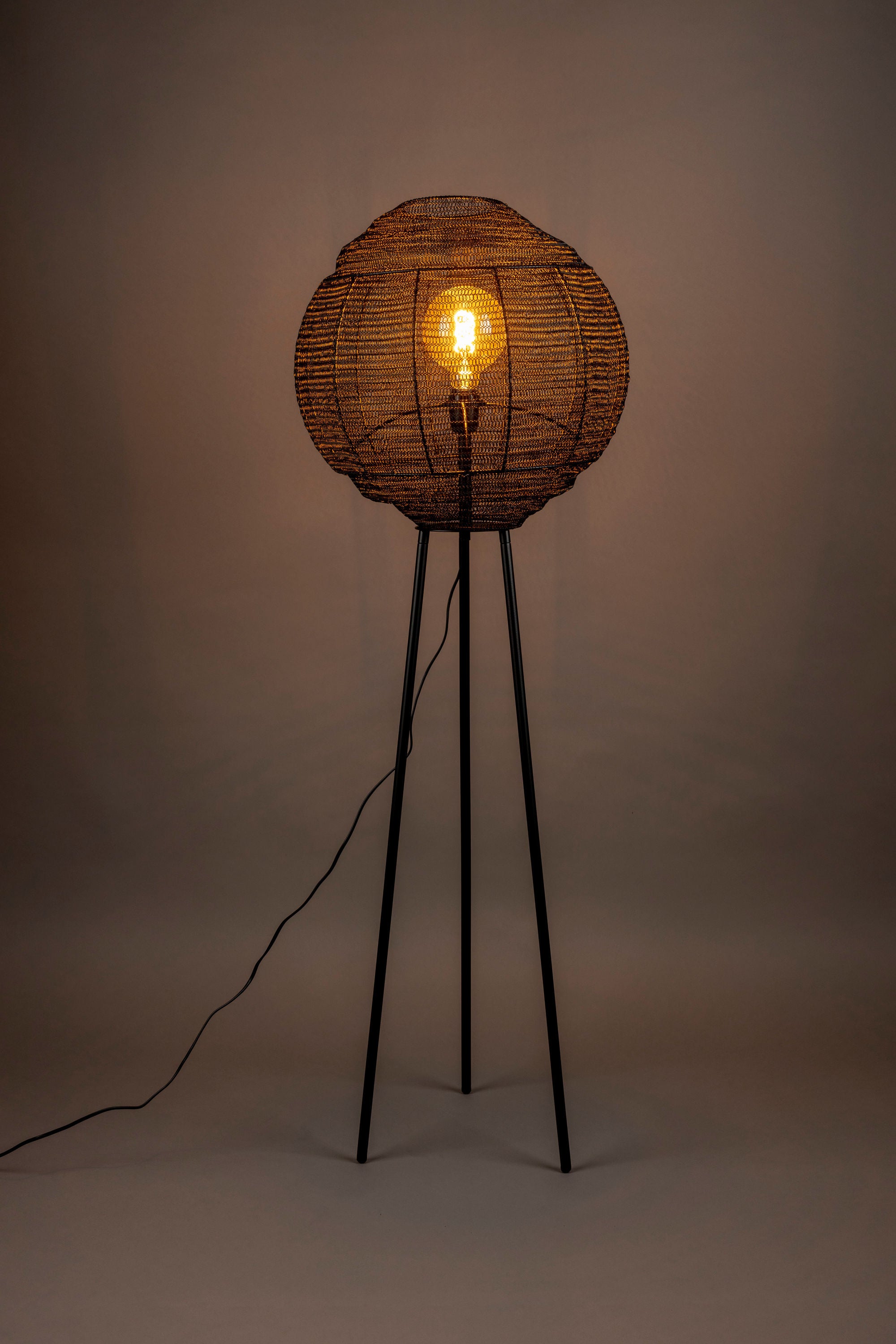 Dutchbone Meezan Black Metal Weave Floor Lamp